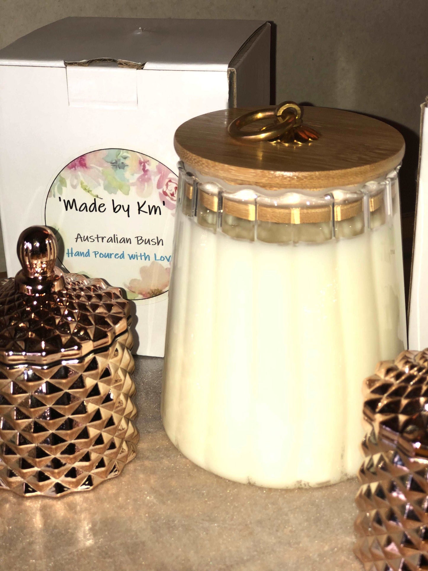 BABY GEO CUT GLASS JAR 100mls - GLOSS ROSE GOLD 100ml $16.95