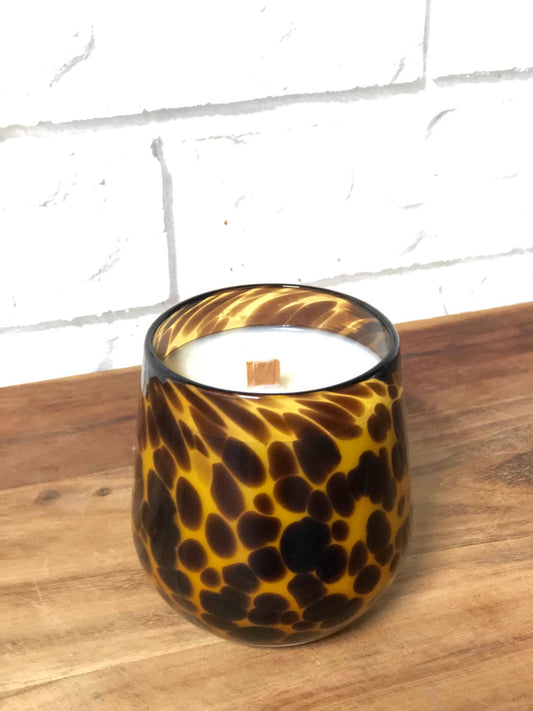 Leopard Style Hand Blown Glass Jar 400ml $39.95