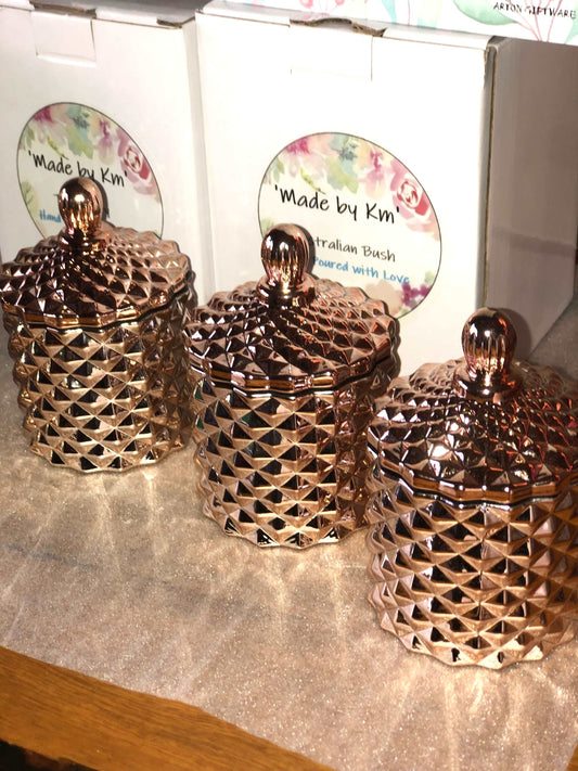 BABY GEO CUT GLASS JAR 100mls - GLOSS ROSE GOLD 100ml $16.95