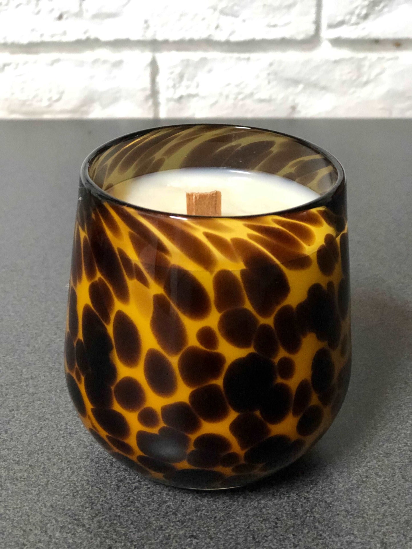 Leopard Style Hand Blown Glass Jar 400ml $39.95