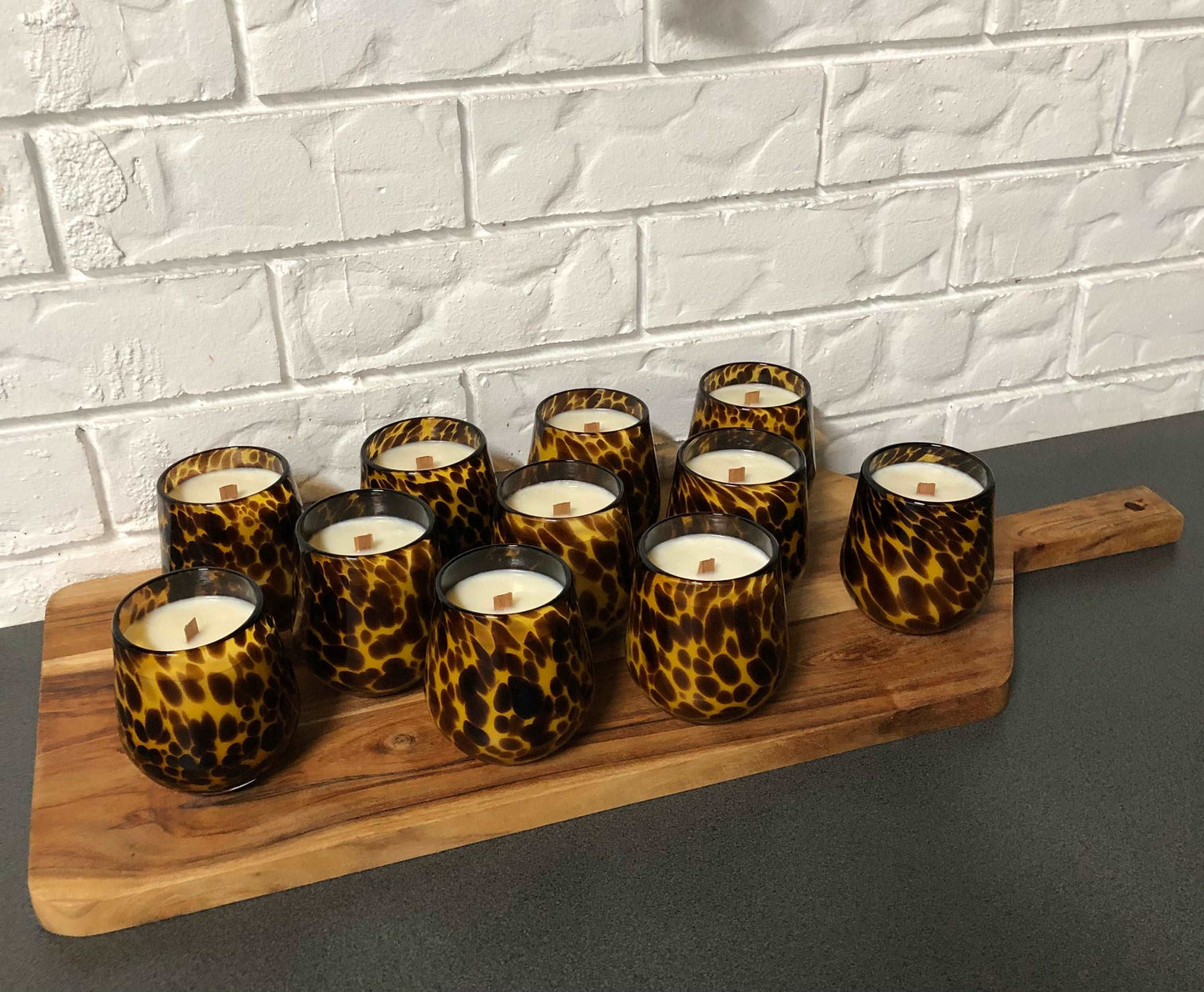 Leopard Style Hand Blown Glass Jar 400ml $39.95