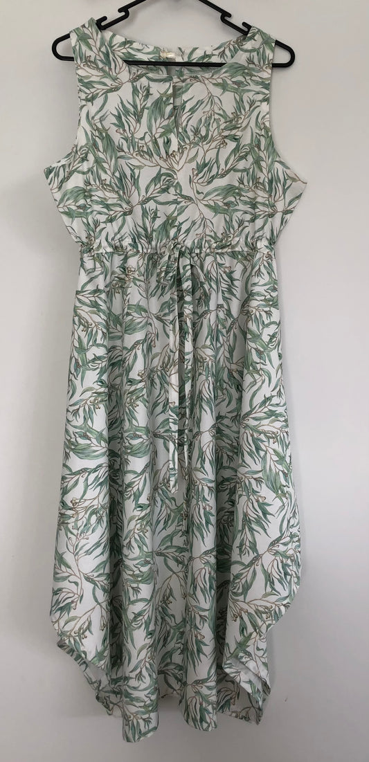 Ladies Dress in Eucalyptus Gum Print.. $149.95